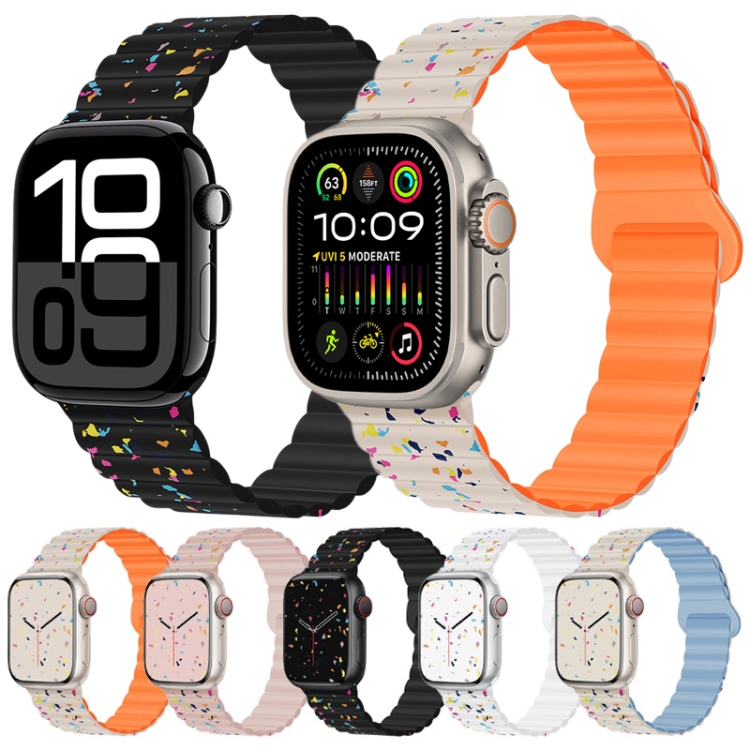 Apple Watch SE 2022 44mm カラフルドット マグネット式シリコン