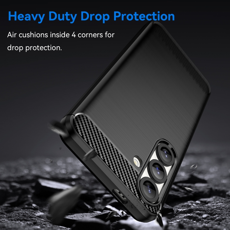 For Samsung Galaxy S25 5G Carbon Fiber Brushed Texture TPU Phone Case(Black) For Samsung Galaxy S25 5G Carbon Fiber Brushed Texture TPU Phone Case(Black)