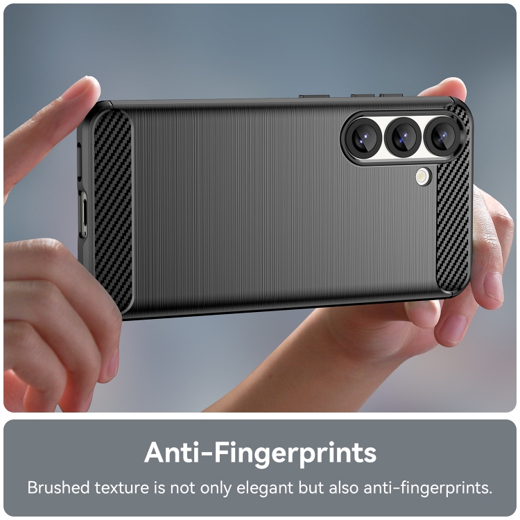 For Samsung Galaxy S25 5G Carbon Fiber Brushed Texture TPU Phone Case(Black) For Samsung Galaxy S25 5G Carbon Fiber Brushed Texture TPU Phone Case(Black)