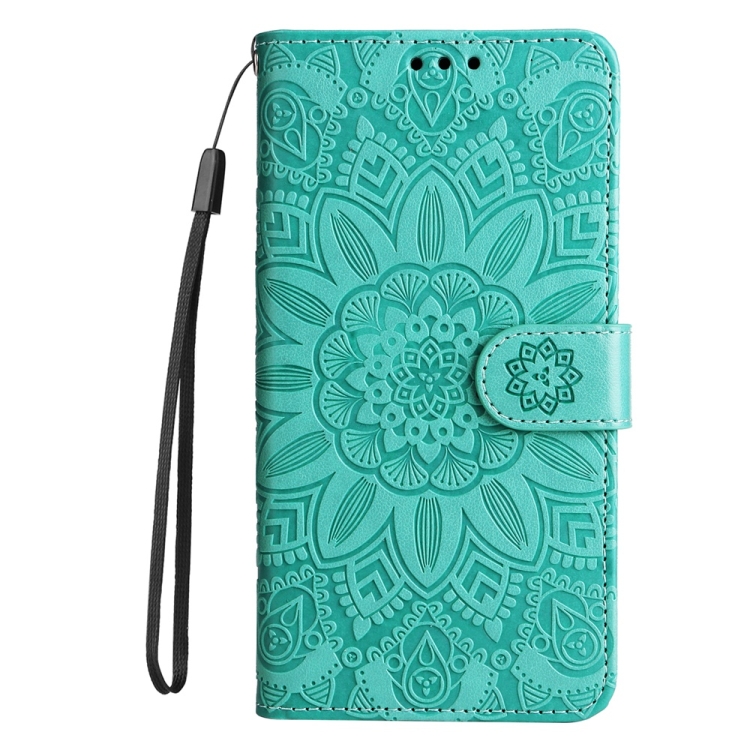 For Samsung Galaxy S25 Ultra 5G Embossed Sunflower Leather Phone Case(Green) For Samsung Galaxy S25 Ultra 5G Embossed Sunflower Leather Phone Case(Green)