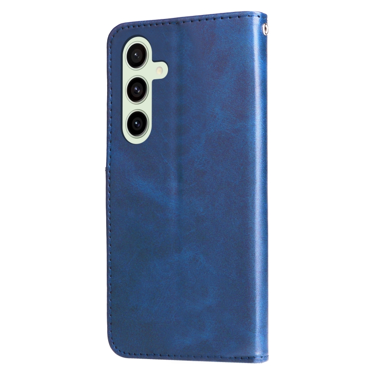 For Samsung Galaxy S24 FE 5G Fashion Calf Texture Zipper Leather Phone Case(Blue) For Samsung Galaxy S24 FE 5G Fashion Calf Texture Zipper Leather Phone Case(Blue)