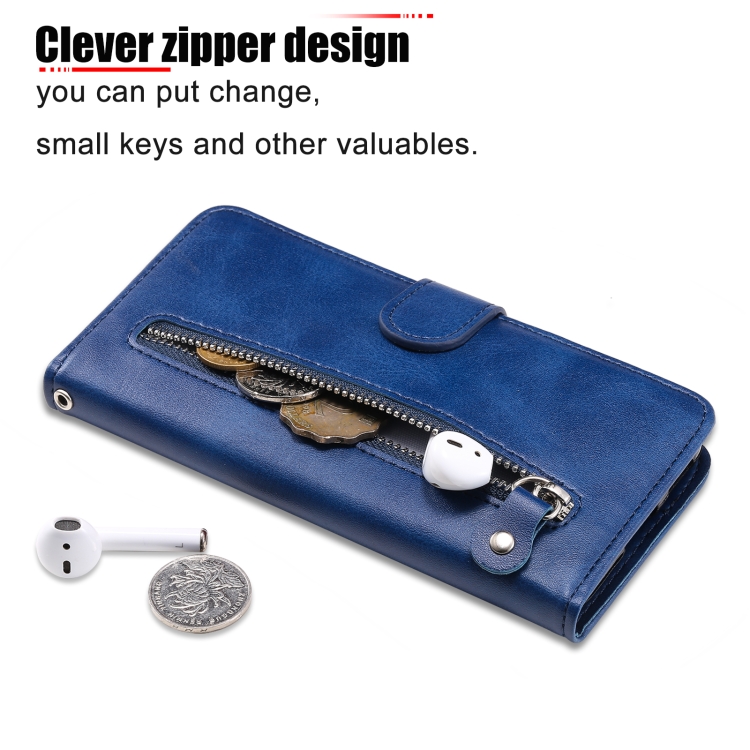 For Samsung Galaxy S24 FE 5G Fashion Calf Texture Zipper Leather Phone Case(Blue) For Samsung Galaxy S24 FE 5G Fashion Calf Texture Zipper Leather Phone Case(Blue)