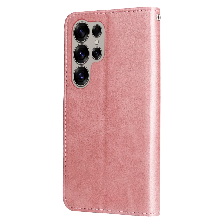For Samsung Galaxy S25 Ultra 5G Fashion Calf Texture Zipper Leather Phone Case(Rose Gold) For Samsung Galaxy S25 Ultra 5G Fashion Calf Texture Zipper Leather Phone Case(Rose Gold)