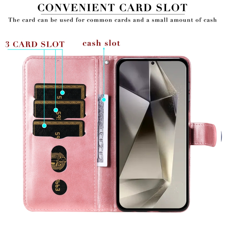 For Samsung Galaxy S25 Ultra 5G Fashion Calf Texture Zipper Leather Phone Case(Rose Gold) For Samsung Galaxy S25 Ultra 5G Fashion Calf Texture Zipper Leather Phone Case(Rose Gold)