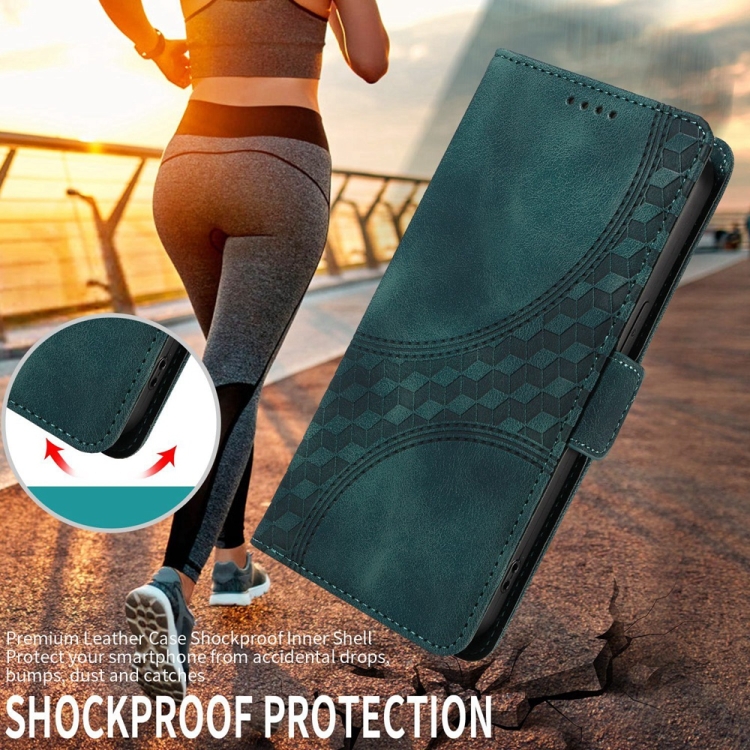 For Samsung Galaxy S25+ 5G Embossed Rhombus Starry Leather Phone Case(Green) For Samsung Galaxy S25+ 5G Embossed Rhombus Starry Leather Phone Case(Green)
