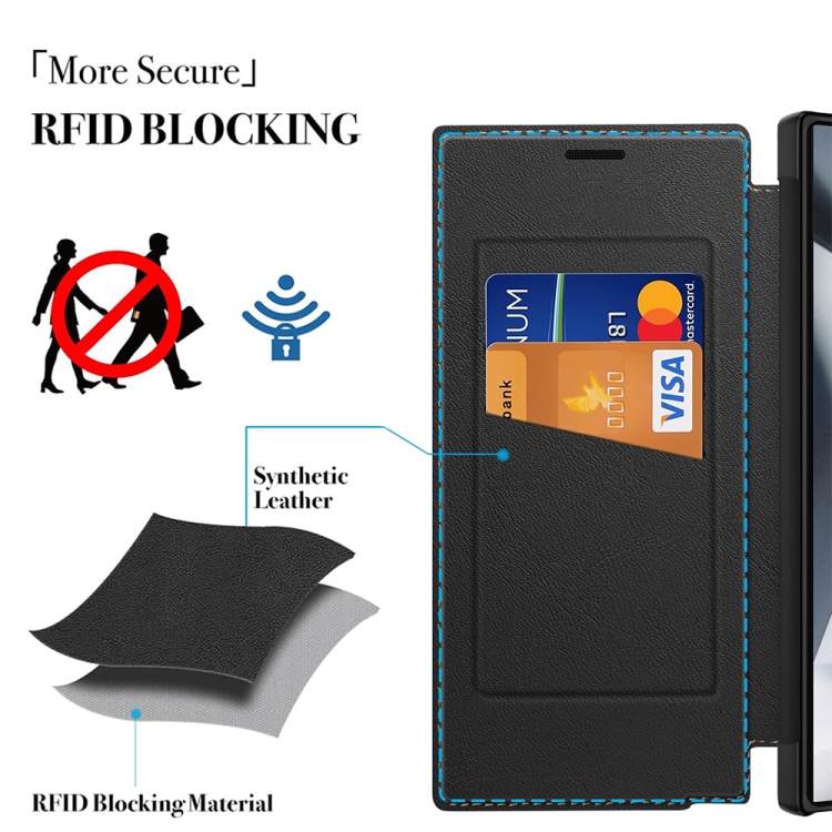 For Samsung Galaxy S24 Ultra 5G Magnetic Armor Series RFID Card Slots Leather Phone Case(Orange) For Samsung Galaxy S24 Ultra 5G Magnetic Armor Series RFID Card Slots Leather Phone Case(Orange)