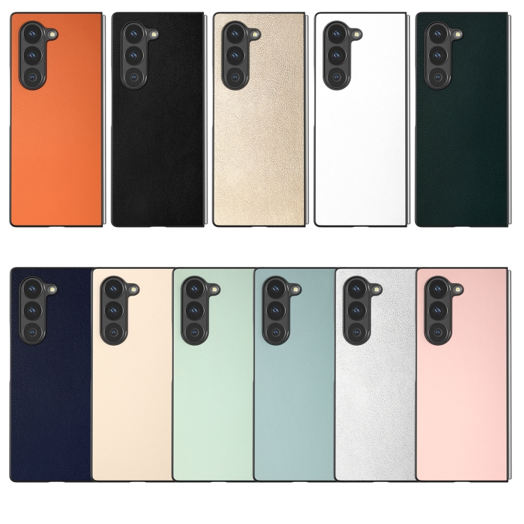 For Samsung Galaxy Z Fold6 PU Leather Black Frame Full Coverage Phone Case(Light Pink) For Samsung Galaxy Z Fold6 PU Leather Black Frame Full Coverage Phone Case(Light Pink)