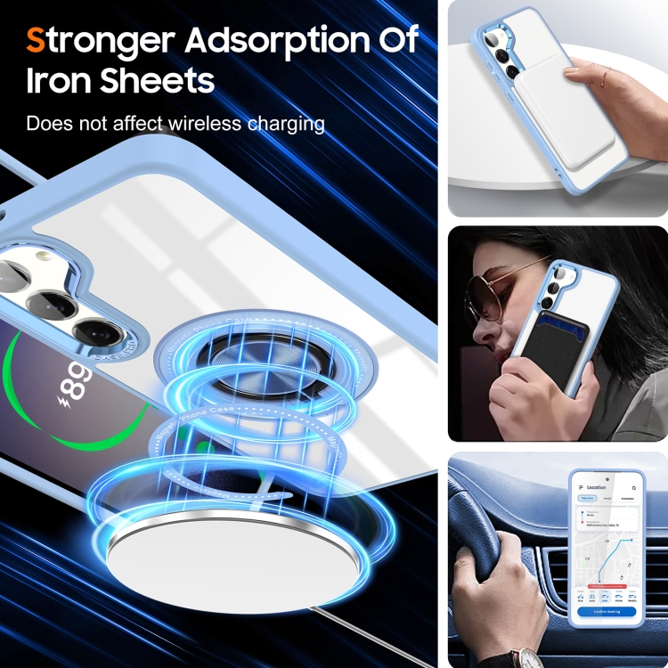 For Samsung Galaxy S23 5G Magnetic Rotating Ring Holder Phone Case(Light Blue) For Samsung Galaxy S23 5G Magnetic Rotating Ring Holder Phone Case(Light Blue)