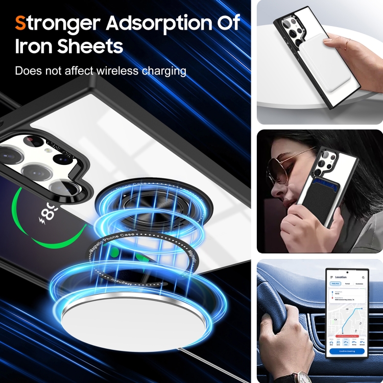 For Samsung Galaxy S23 Ultra 5G Magnetic Rotating Ring Holder Phone Case(Black)