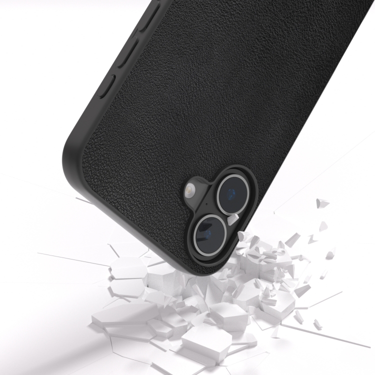 For iPhone 16 PU Leather Black Frame Full Coverage Phone Case(Black) For iPhone 16 PU Leather Black Frame Full Coverage Phone Case(Black)