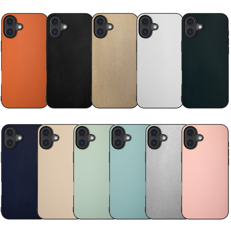 For iPhone 16 PU Leather Black Frame Full Coverage Phone Case(Black) For iPhone 16 PU Leather Black Frame Full Coverage Phone Case(Black)