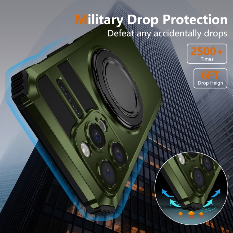 For iPhone 15 Pro Rotating Magnetic Holder Phone Case(Dark Green) For iPhone 15 Pro Rotating Magnetic Holder Phone Case(Dark Green)