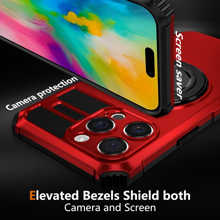 For iPhone 16 Pro Rotating Magnetic Holder Phone Case(Red) For iPhone 16 Pro Rotating Magnetic Holder Phone Case(Red)