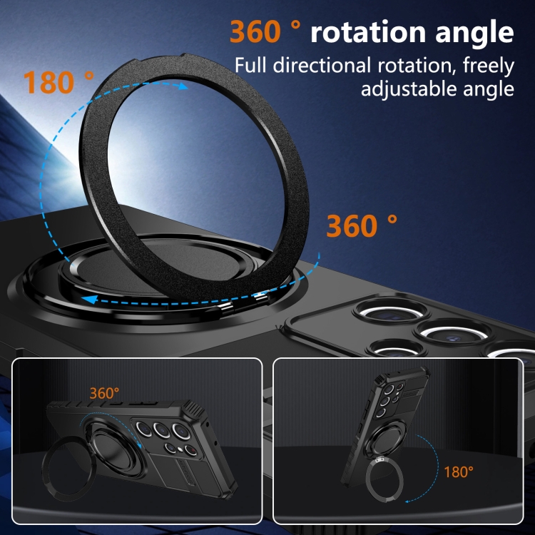 For Samsung Galaxy S21 Ultra 5G Rotating Magnetic Holder Phone Case(Black) For Samsung Galaxy S21 Ultra 5G Rotating Magnetic Holder Phone Case(Black)