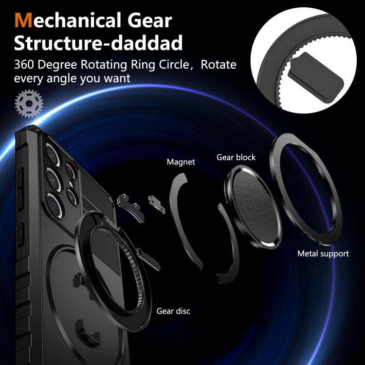 For Samsung Galaxy S21 Ultra 5G Rotating Magnetic Holder Phone Case(Black) For Samsung Galaxy S21 Ultra 5G Rotating Magnetic Holder Phone Case(Black)