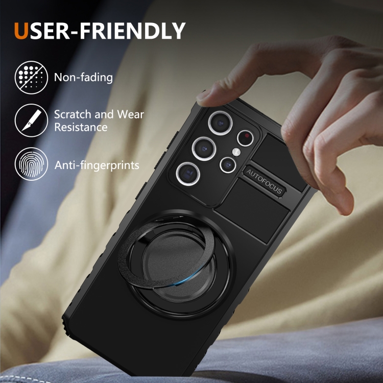 For Samsung Galaxy S21 Ultra 5G Rotating Magnetic Holder Phone Case(Black) For Samsung Galaxy S21 Ultra 5G Rotating Magnetic Holder Phone Case(Black)