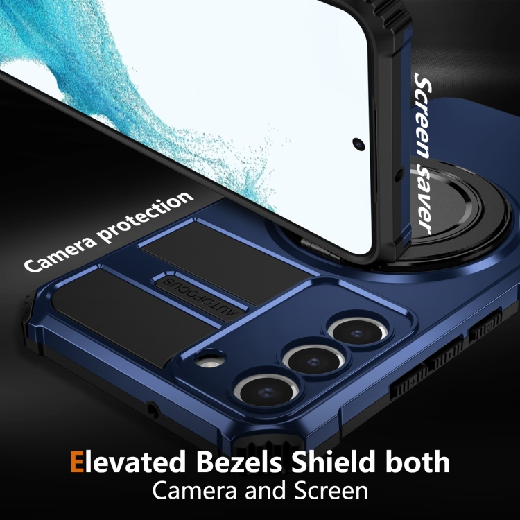 For Samsung Galaxy S22 5G Rotating Magnetic Holder Phone Case(Royal Blue) For Samsung Galaxy S22 5G Rotating Magnetic Holder Phone Case(Royal Blue)