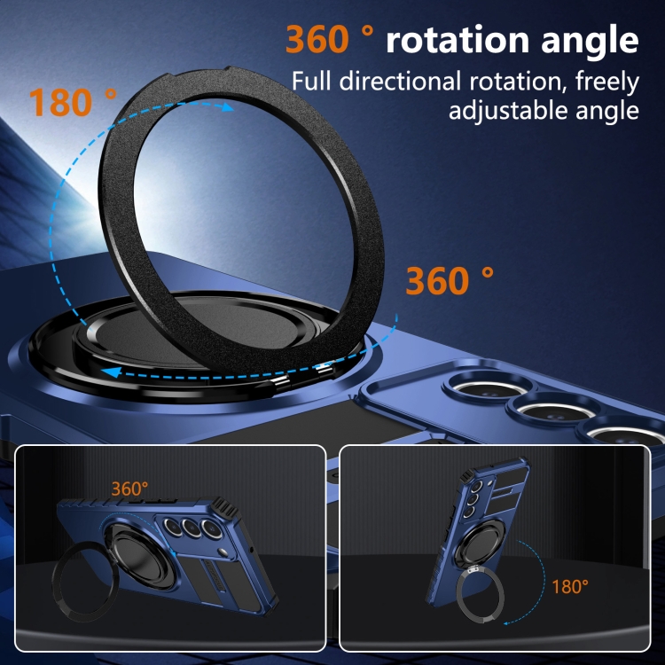 For Samsung Galaxy S22 5G Rotating Magnetic Holder Phone Case(Royal Blue) For Samsung Galaxy S22 5G Rotating Magnetic Holder Phone Case(Royal Blue)