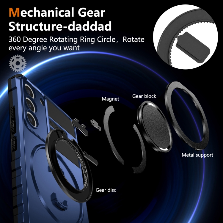 For Samsung Galaxy S22 5G Rotating Magnetic Holder Phone Case(Royal Blue) For Samsung Galaxy S22 5G Rotating Magnetic Holder Phone Case(Royal Blue)