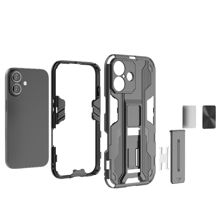 For iPhone 16 Supersonic PC + TPU Holder Phone Case(Green) For iPhone 16 Supersonic PC + TPU Holder Phone Case(Green)