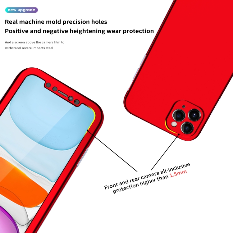 For iPhone 11 Pro Max Two Color Full Protective 3-in-1 Phone Case(Red) For iPhone 11 Pro Max Two Color Full Protective 3-in-1 Phone Case(Red)