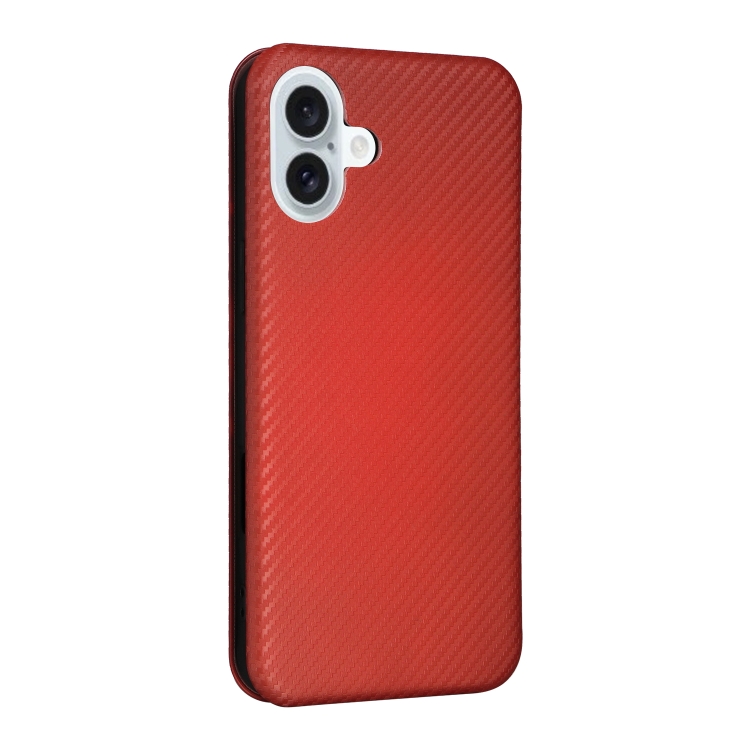 For iPhone 16 Plus Carbon Fiber Texture Flip Leather Phone Case(Brown) For iPhone 16 Plus Carbon Fiber Texture Flip Leather Phone Case(Brown)