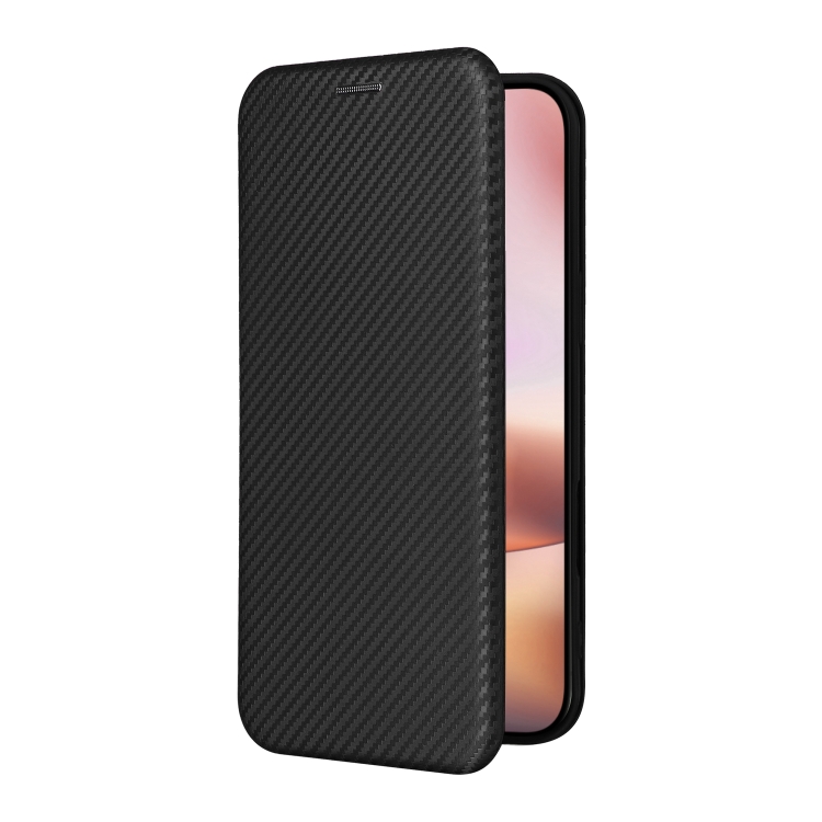 For iPhone 16 Carbon Fiber Texture Flip Leather Phone Case(Black) For iPhone 16 Carbon Fiber Texture Flip Leather Phone Case(Black)