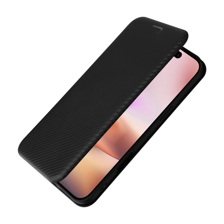 For iPhone 16 Carbon Fiber Texture Flip Leather Phone Case(Black) For iPhone 16 Carbon Fiber Texture Flip Leather Phone Case(Black)