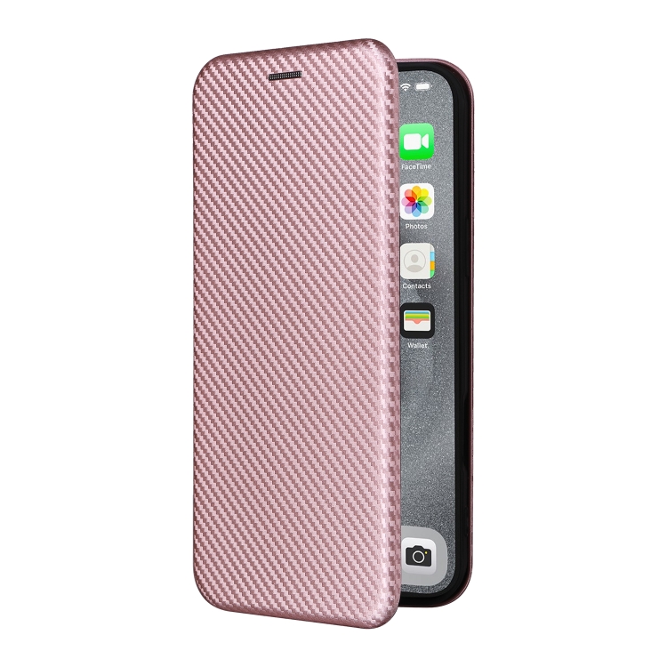 For iPhone 16 Pro Carbon Fiber Texture Flip Leather Phone Case(Pink) For iPhone 16 Pro Carbon Fiber Texture Flip Leather Phone Case(Pink)