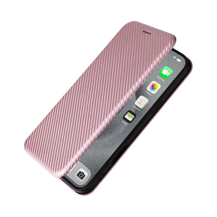 For iPhone 16 Pro Carbon Fiber Texture Flip Leather Phone Case(Pink) For iPhone 16 Pro Carbon Fiber Texture Flip Leather Phone Case(Pink)