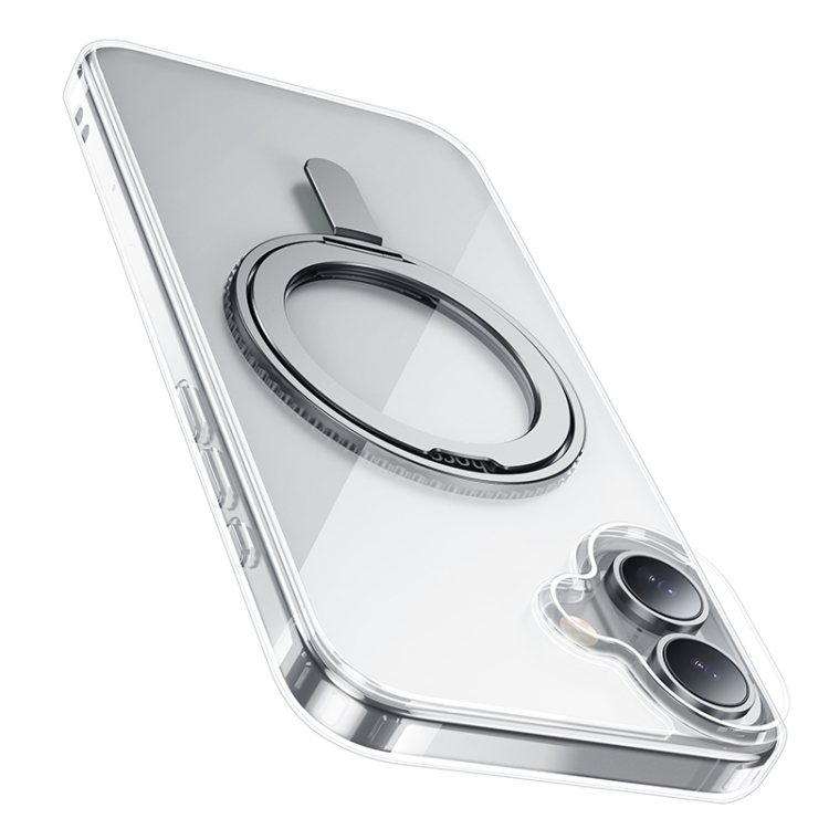 For iPhone 16 hoco AS1 MagSafe Magnetic Rotating Stand Phone Case(Transparent) For iPhone 16 hoco AS1 MagSafe Magnetic Rotating Stand Phone Case(Transparent)