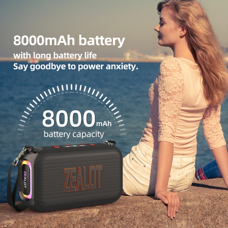 Zealot S85 50W Outdoor Waterproof Portable Bluetooth Speaker(Black) Zealot S85 50W Outdoor Waterproof Portable Bluetooth Speaker(Black)