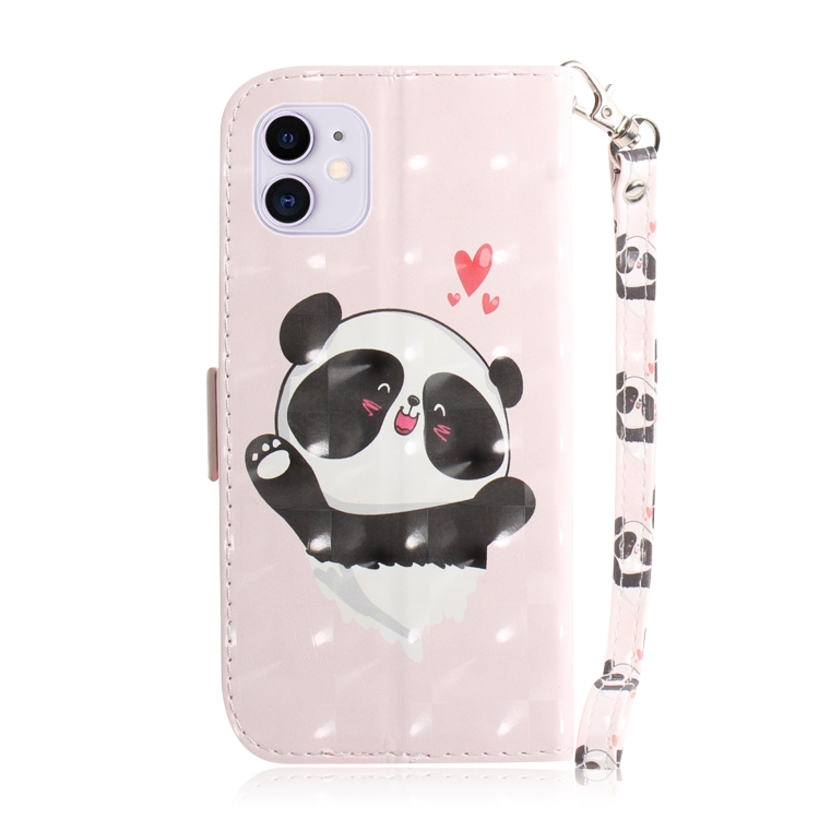 For iPhone 12 / 12 Pro 3D Colored Drawing Horizontal Flip Leather Case with Holder & Card Slots & Wallet & Lanyard(Heart Panda) For iPhone 12 / 12 Pro 3D Colored Drawing Horizontal Flip Leather Case with Holder & Card Slots & Wallet & Lanyard(Heart Panda)