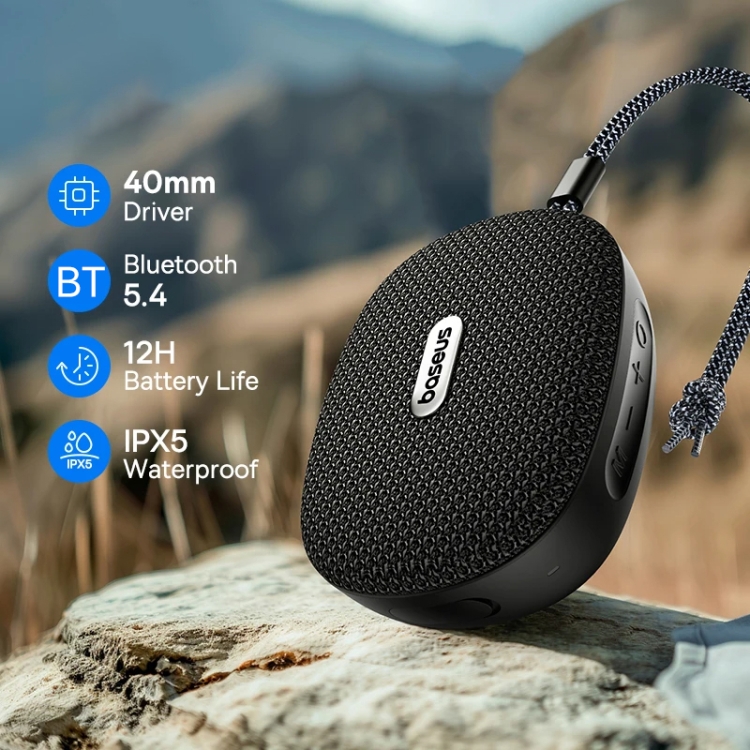 Baseus AeQur 35 Pro Air IPX5 Waterproof Outdoor Portable Bluetooth Speaker(Black) Baseus AeQur 35 Pro Air IPX5 Waterproof Outdoor Portable Bluetooth Speaker(Black)