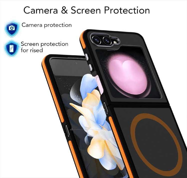 For Samsung Galaxy Z Flip5 Dual-Color Skin Feel MagSafe Full Coverage Phone Case(Blue) For Samsung Galaxy Z Flip5 Dual-Color Skin Feel MagSafe Full Coverage Phone Case(Blue)