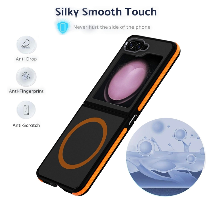 For Samsung Galaxy Z Flip5 Dual-Color Skin Feel MagSafe Full Coverage Phone Case(Blue) For Samsung Galaxy Z Flip5 Dual-Color Skin Feel MagSafe Full Coverage Phone Case(Blue)