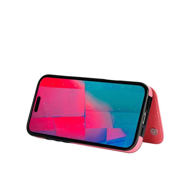For iPhone 16 Pro Max Double Buckle Butterfly Embossing PU Phone Case(Pink) For iPhone 16 Pro Max Double Buckle Butterfly Embossing PU Phone Case(Pink)