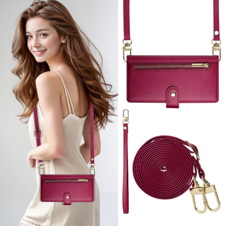 For Redmi Note 15 Pro+ 5G 163.3mm / Poco M8 Pro 5G Nine Card-slot Zipper Wallet Bag Leather Phone Case(Red)