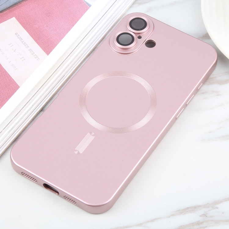 For iPhone 16 Liquid TPU Silicone Solid Color MagSafe Phone Case(Rose Gold) For iPhone 16 Liquid TPU Silicone Solid Color MagSafe Phone Case(Rose Gold)