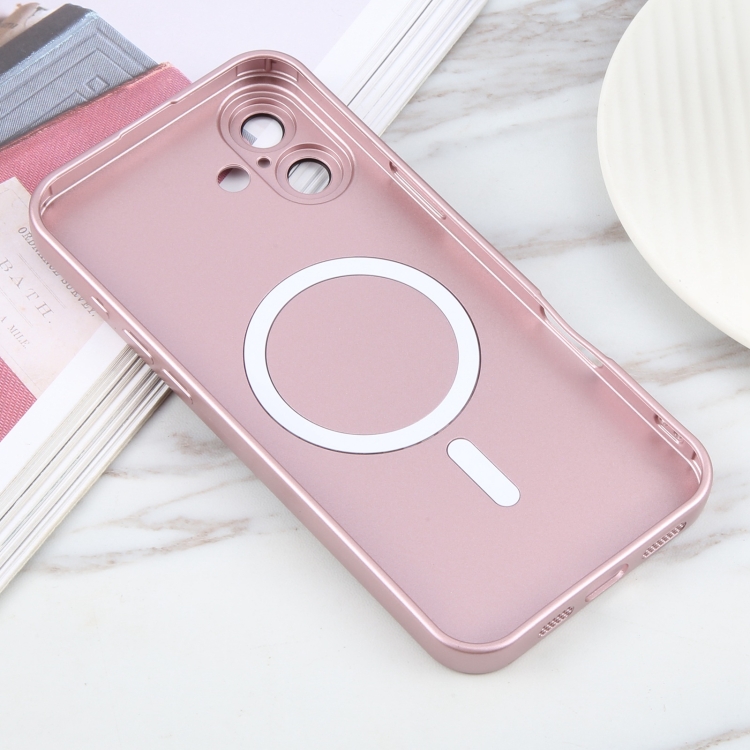 For iPhone 16 Liquid TPU Silicone Solid Color MagSafe Phone Case(Rose Gold) For iPhone 16 Liquid TPU Silicone Solid Color MagSafe Phone Case(Rose Gold)