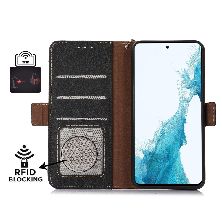 For Samsung Galaxy S25 Ultra 5G Side-Magnetic TJ Genuine Leather RFID Phone Case(Black) For Samsung Galaxy S25 Ultra 5G Side-Magnetic TJ Genuine Leather RFID Phone Case(Black)