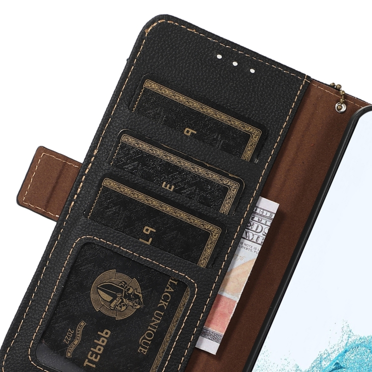 For Samsung Galaxy S25 Ultra 5G Side-Magnetic TJ Genuine Leather RFID Phone Case(Black) For Samsung Galaxy S25 Ultra 5G Side-Magnetic TJ Genuine Leather RFID Phone Case(Black)