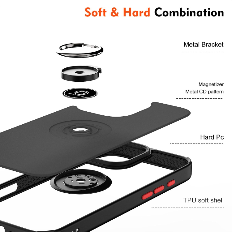 For iPhone 16 Pro Max Q Shadow 1 Series TPU + PC Phone Case with Ring(Red)