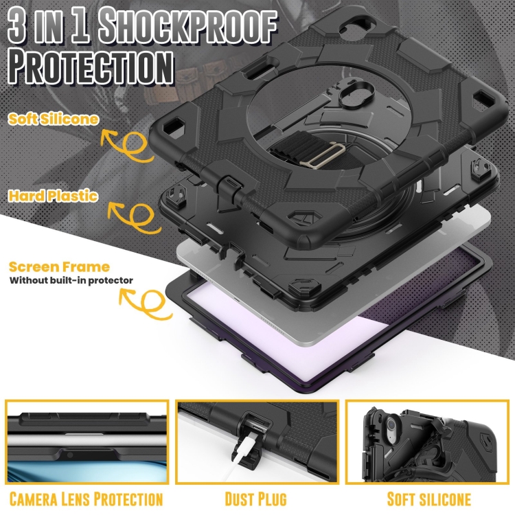 For iPad Air 11 2024 Spider Hand Grip Turntable Stand Tablet Case(Black) For iPad Air 11 2024 Spider Hand Grip Turntable Stand Tablet Case(Black)