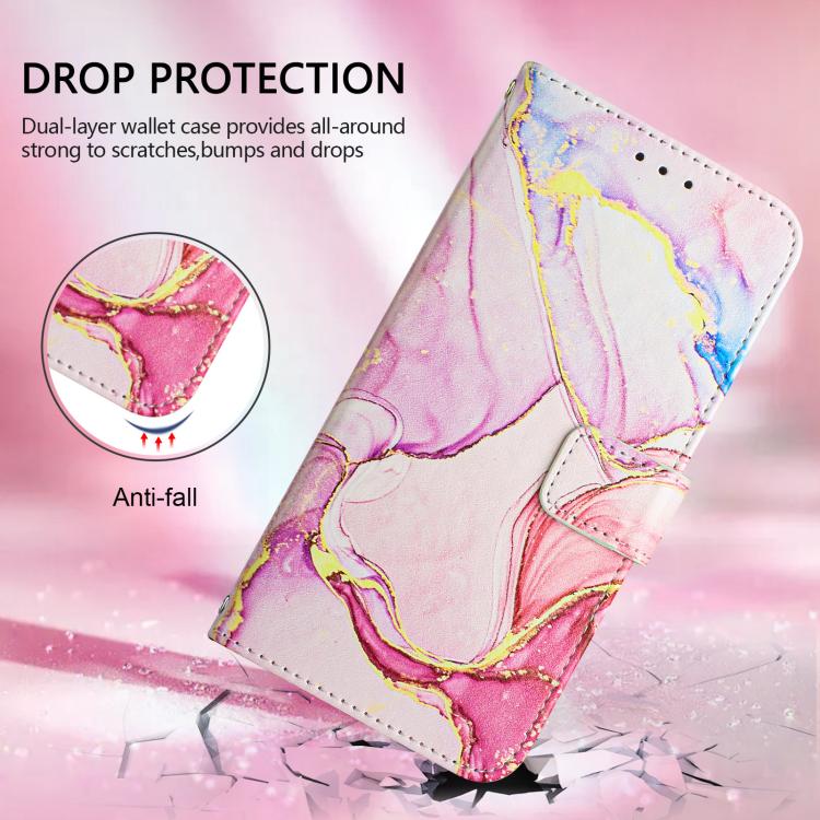 For Redmi Note 15 Pro 5G Global 163.6mm PT003 Marble Pattern Flip Leather Phone Case(Rose Gold)