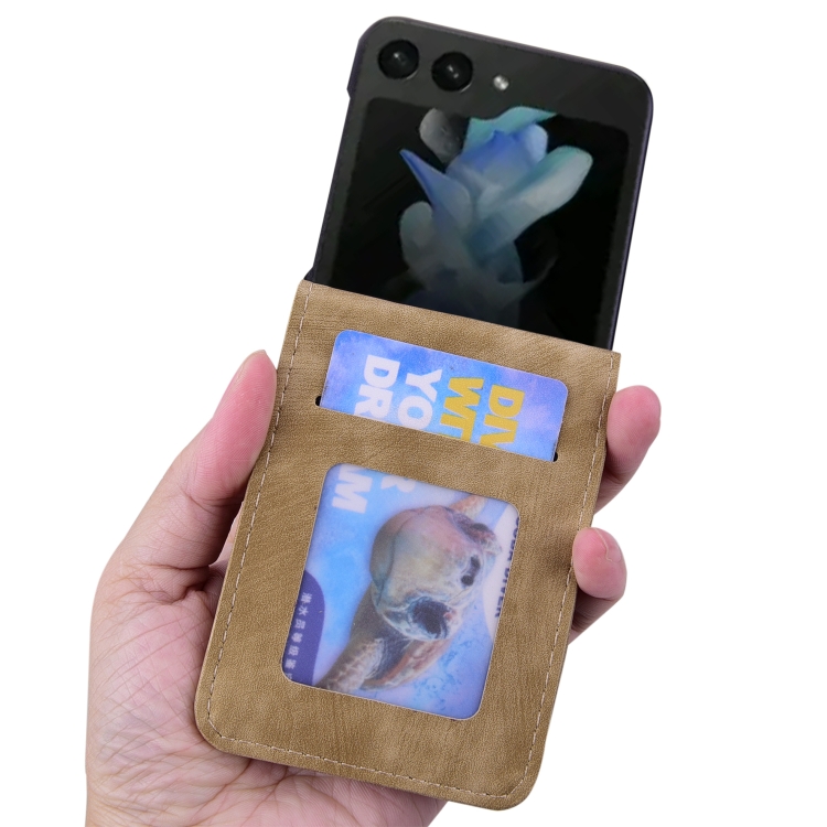 For Samsung Galaxy Z Flip6 Cartoon Sakura Cat Embossed Leather Phone Case(Brown) For Samsung Galaxy Z Flip6 Cartoon Sakura Cat Embossed Leather Phone Case(Brown)