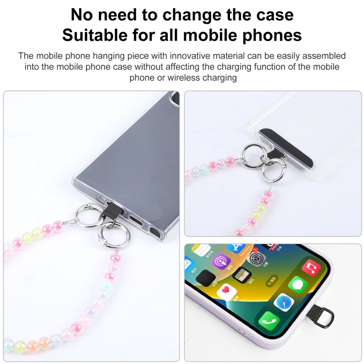 Mobile Phone Anti-lost Dazzling Clear Colorful Short Bead Chain Mobile Phone Anti-lost Dazzling Clear Colorful Short Bead Chain