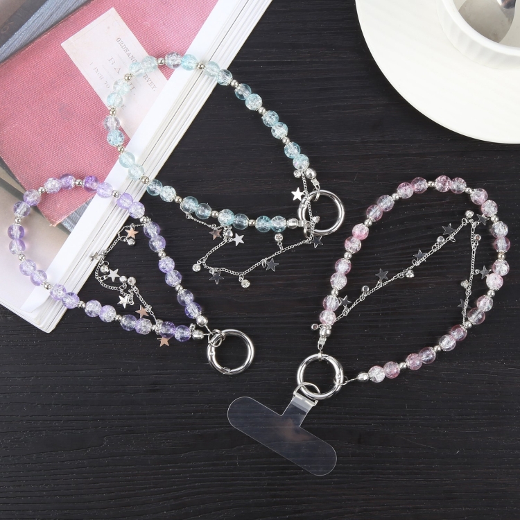 Mobile Phone Anti-lost Dazzling Color Star Short Bead Chain(Purple) Mobile Phone Anti-lost Dazzling Color Star Short Bead Chain(Purple)