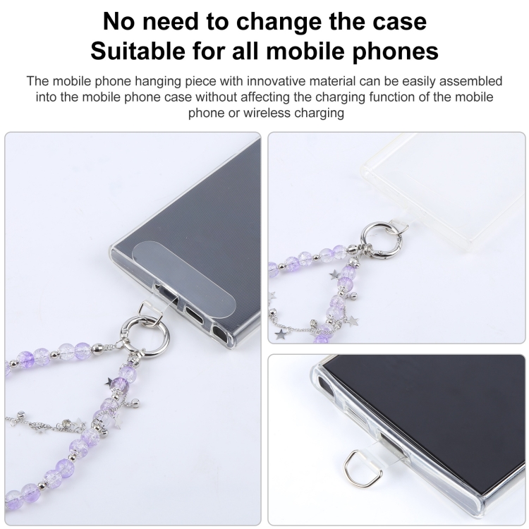 Mobile Phone Anti-lost Dazzling Color Star Short Bead Chain(Purple) Mobile Phone Anti-lost Dazzling Color Star Short Bead Chain(Purple)