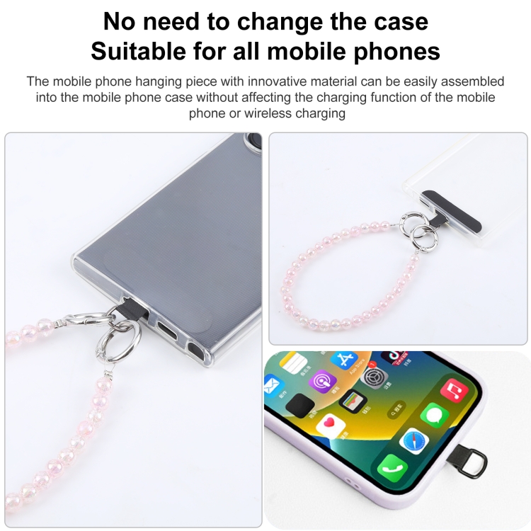 Beads Chain Anti-lost Short Lanyard(Pink) Beads Chain Anti-lost Short Lanyard(Pink)